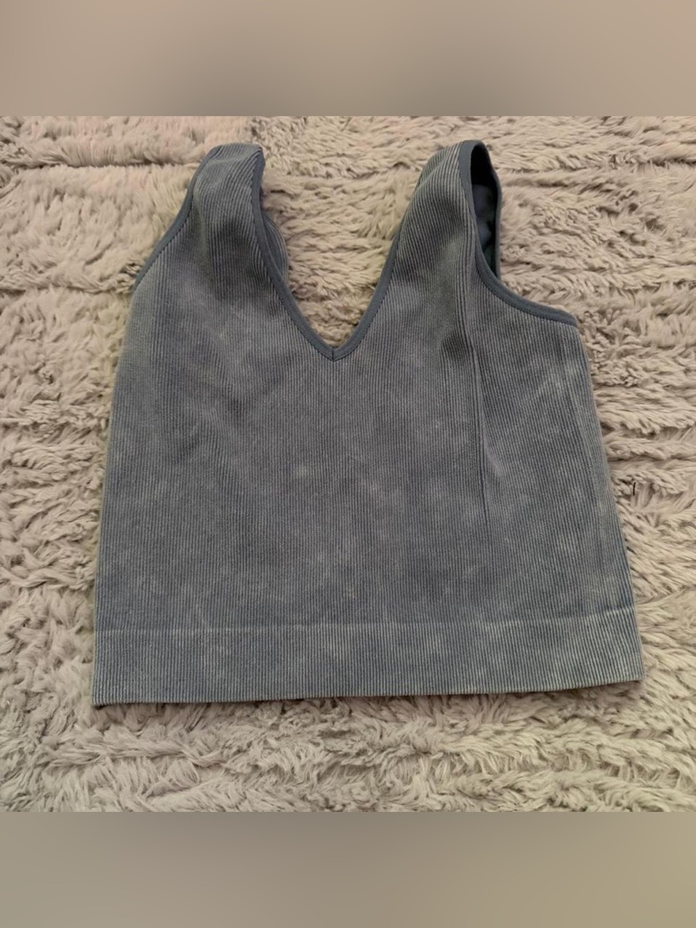 Paradise blue ribbed tank top